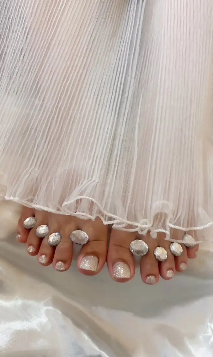 ネイル ラメ(グリッター) フットネイル Nail Salon macherieのネイルデザイン