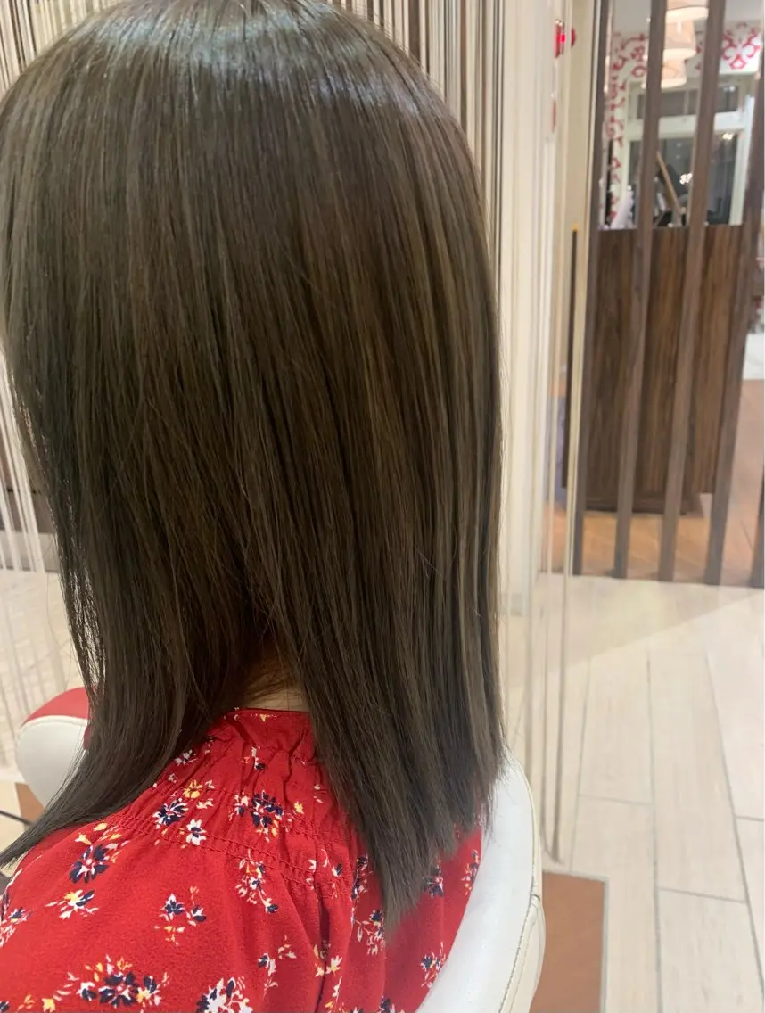 ミディアム ヘアカラー トリートメント Earth 水沢店 平栗 優佳のヘアスタイル