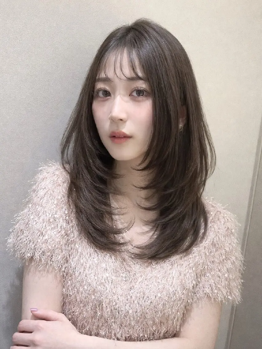 カラー ミディアム カット ヘアカラー トリートメント 髪質改善/韓国ヘア /透明感カラー🧸のヘアスタイル