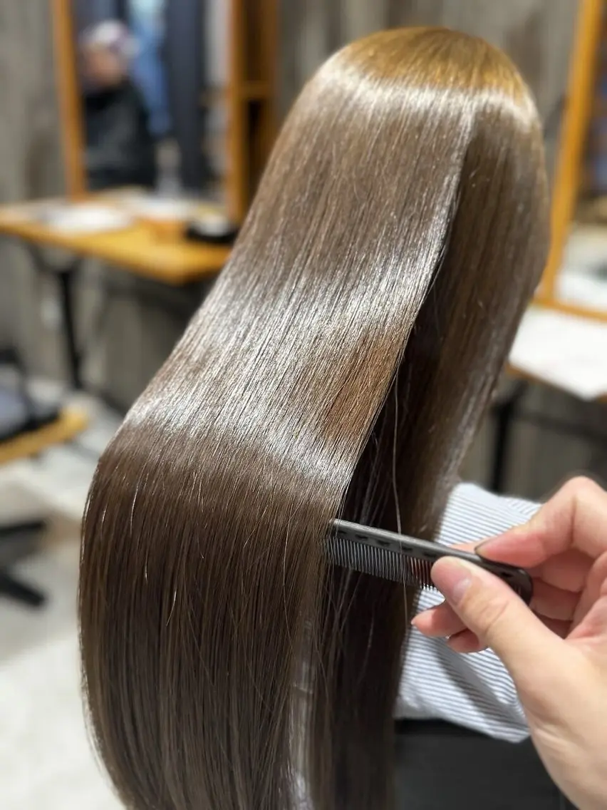 ロング パーマ 縮毛矯正 トリートメント 山本 望華のヘアスタイル