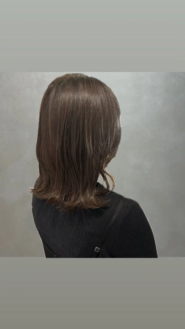 ミディアム カラー ブラウンカラー ココアブラウン ヘアカラー トリートメント SALOWIN栄 三丁目 木戸里実のヘアスタイル