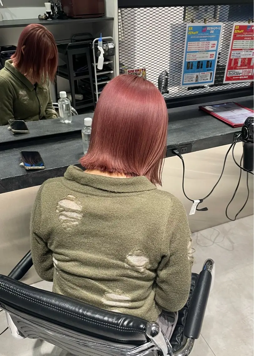 ミディアム カラー ベージュカラー ピンクカラー ピンクベージュ 💝ブリーチ ショート/れい💝のヘアスタイル