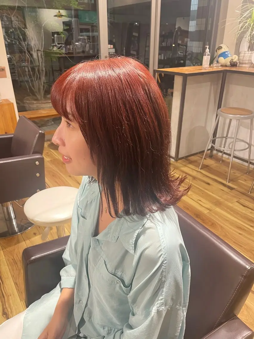 ミディアム カラー ブラウンカラー レッドカラー レッドブラウン 海外ヘア🇺🇸✨ 恵比寿　MIYUKIのヘアスタイル