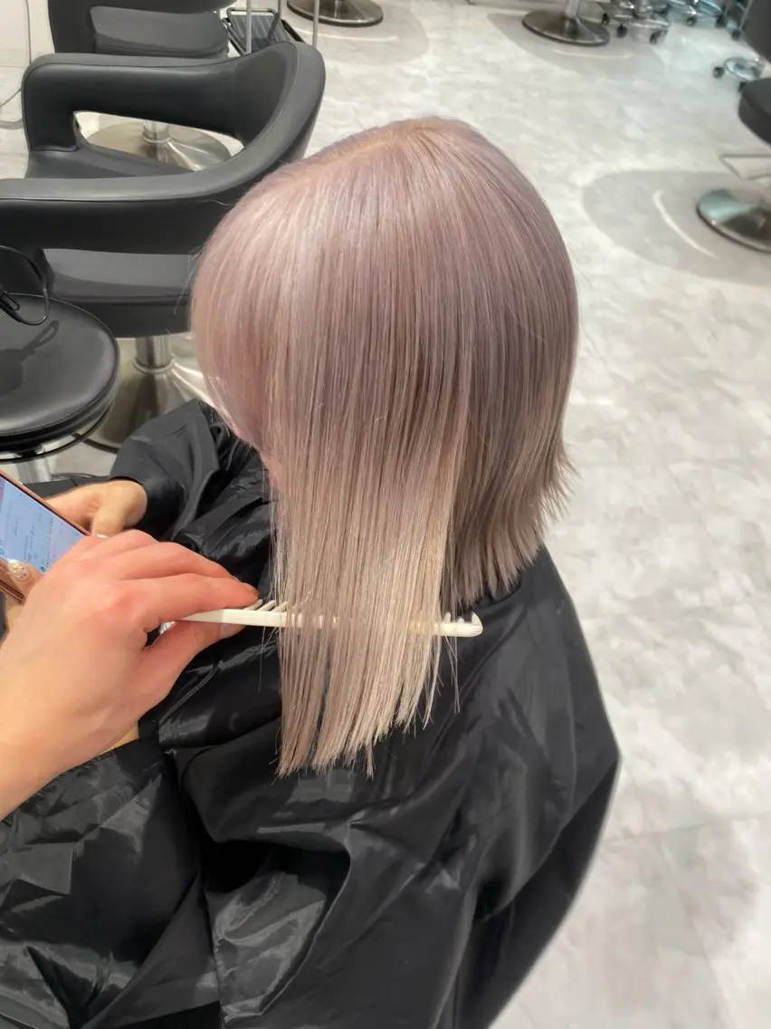 ロング カラー ヘアカラー トリートメント ヘアセット ウルフカットマスター みつきのヘアスタイル