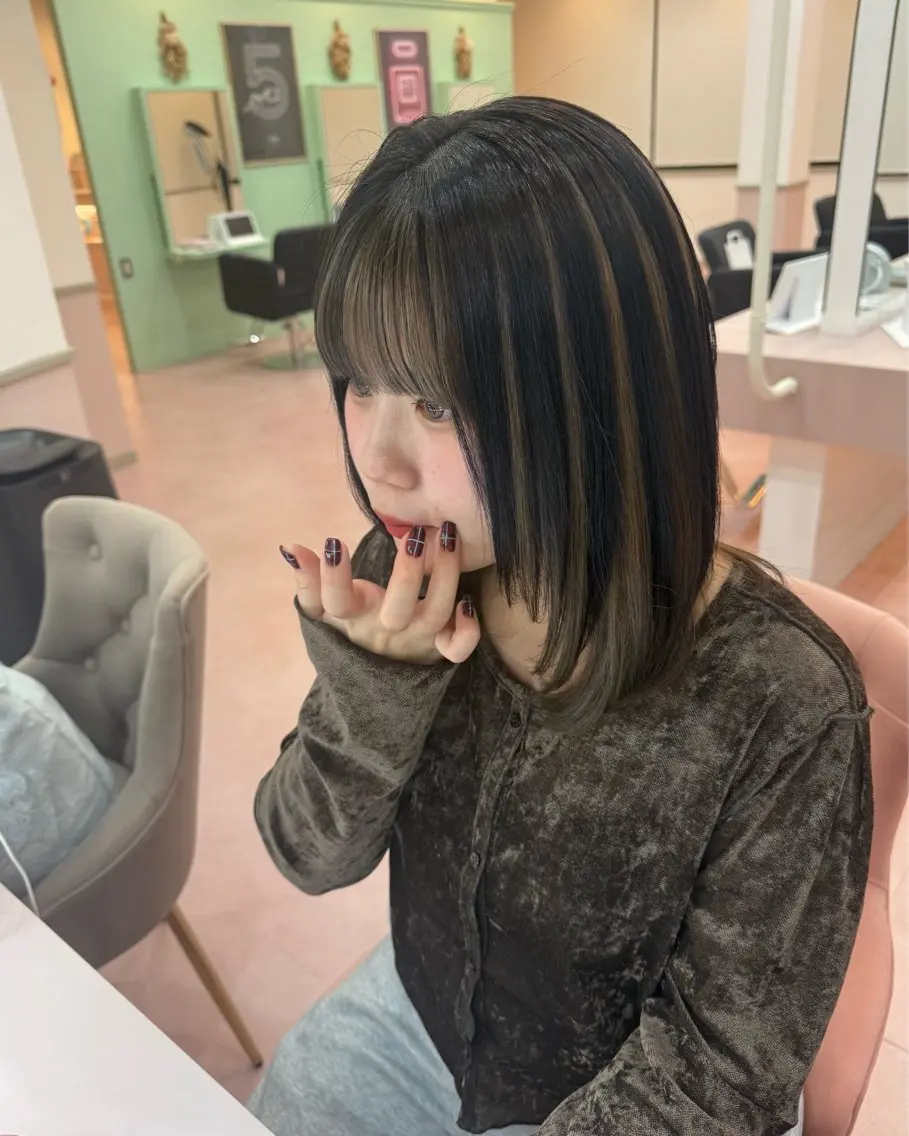 ミディアム カラー 🤍静岡/影島 李有/美容院🎀のヘアスタイル