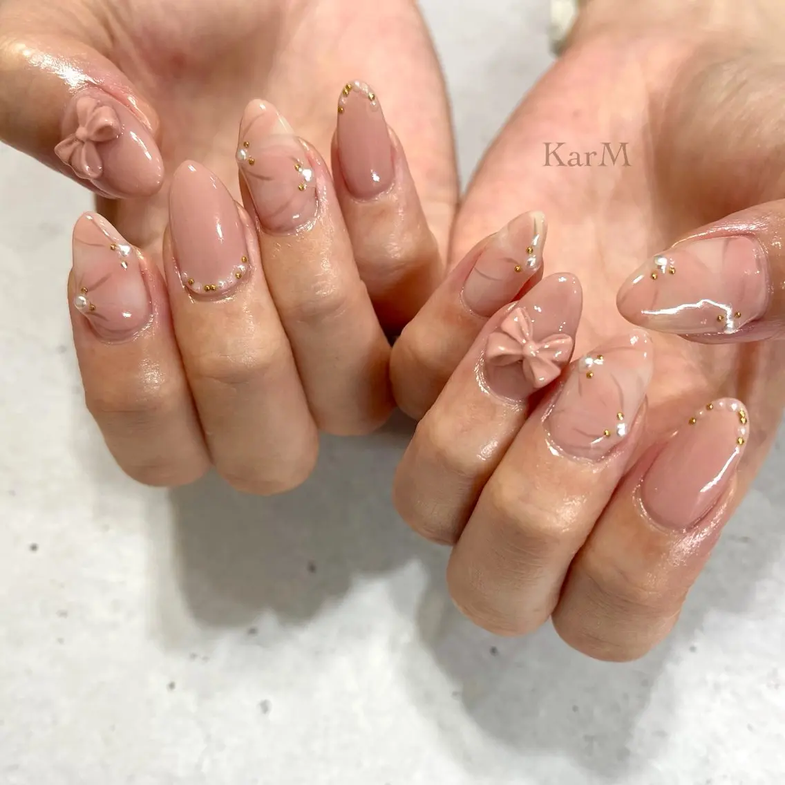 ネイル オーロラネイル チークネイル フラッシュネイル フレンチネイル グラデーション ハンドネイル ogino karinのネイルデザイン
