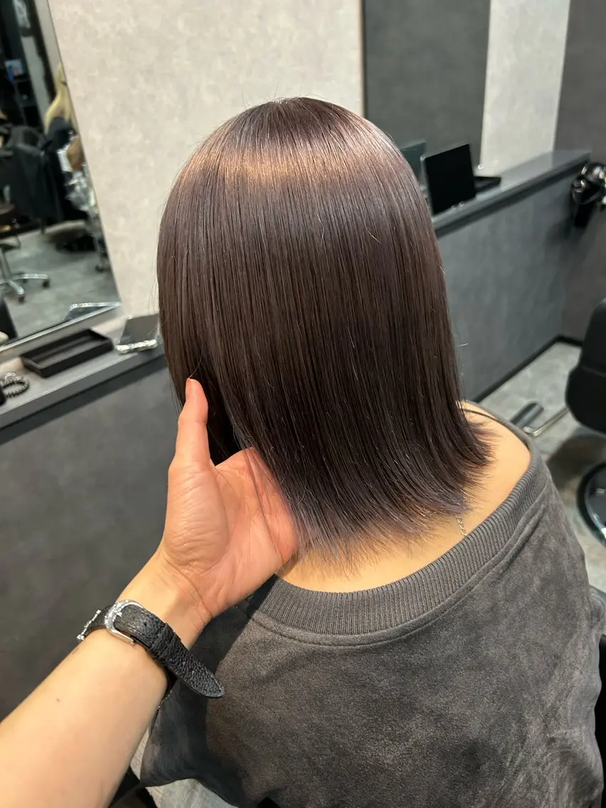 ショート カラー グレージュ ラベンダーカラー miharu‪‪/ ハイトーン/複雑履歴のヘアスタイル