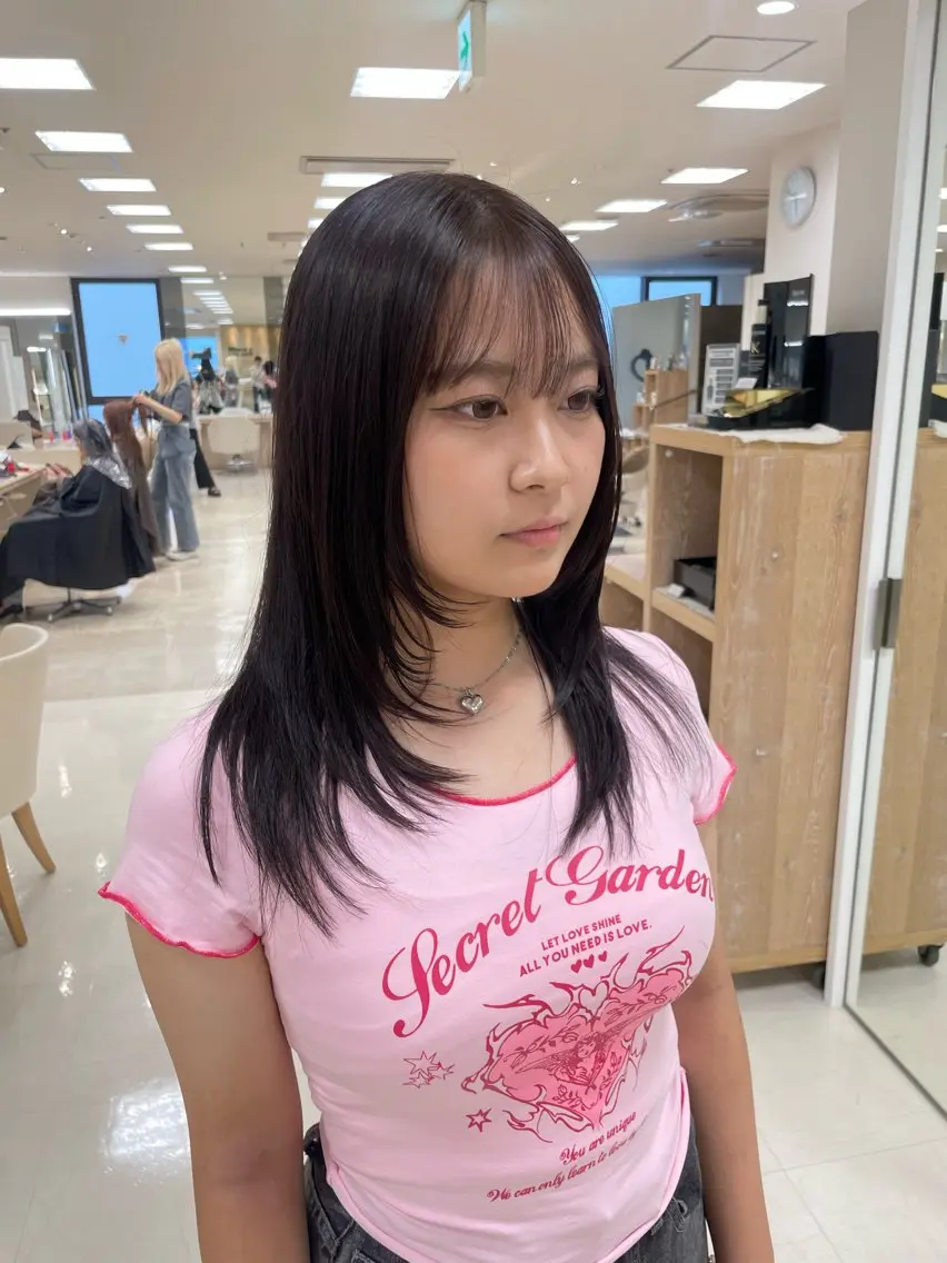 ロング シャドウパーマ／骨格 矯正カット　トモキのヘアスタイル