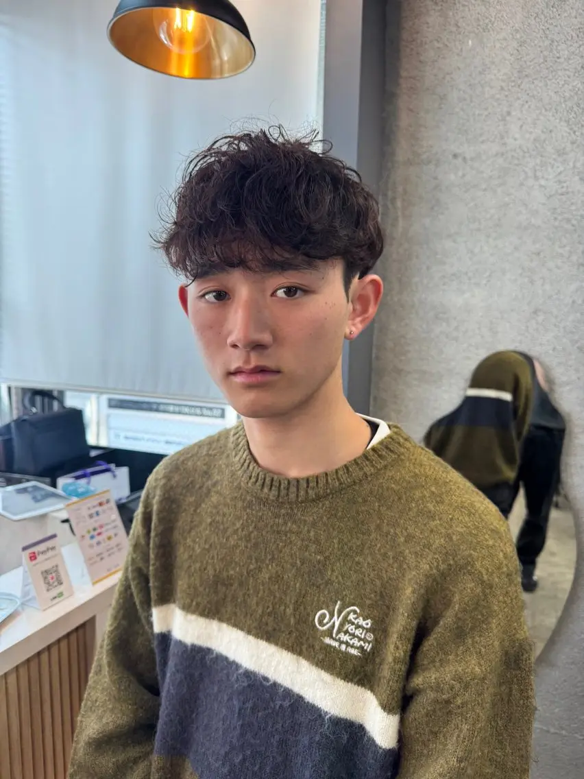 ショート パーマ メンズ マッシュ カット パーマ 早瀬裕之 パーマのヘアスタイル