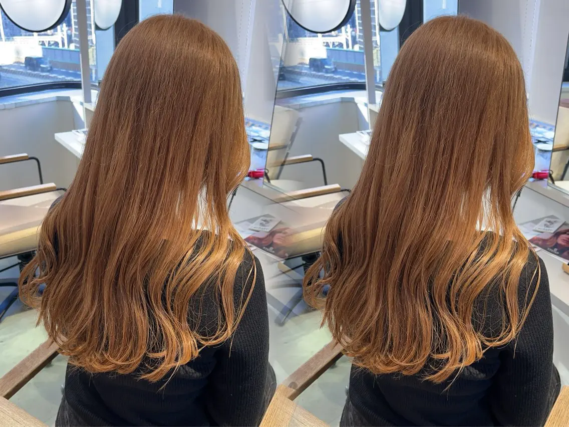 ロング カラー ベージュカラー ブリーチ ミルクティーベージュ ayaka🫧 梅田ダブルカラーのヘアスタイル
