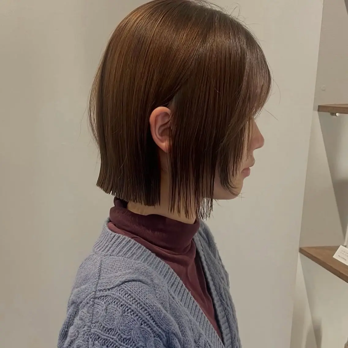 ショート カラー ボブ レイヤーカット 酸性ストレート カット ヘアカラー 縮毛矯正 トリートメント haruna / Toruveのヘアスタイル