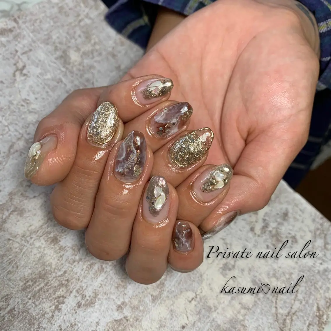 ネイル マグネットネイル ミラーネイル ニュアンスネイル 冬ネイル KASUMI♡ Nailのネイルデザイン