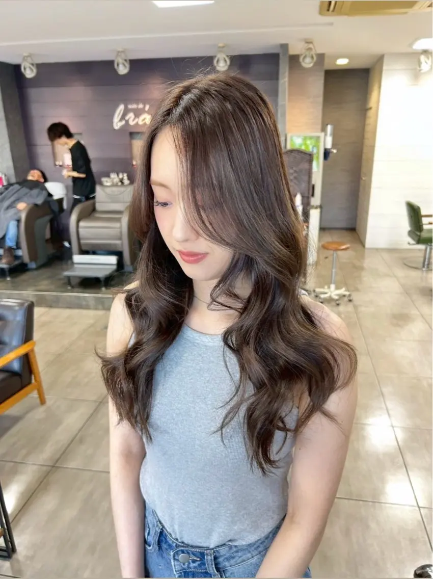 ロング カット ヘアカラー レイヤー/艶髪カラー 森本くるみのヘアスタイル
