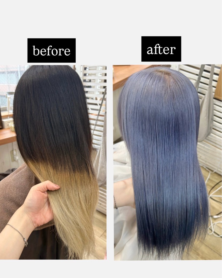 ロング カラー ブルーカラー 透明感カラー グラデーションカラー カット ヘアカラー トリートメント Maya🦋 ハイトーン特化のヘアスタイル
