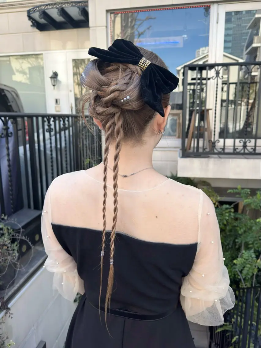 【前髪カット付き】ヘアセット🎀お呼ばれ/結婚式/パーティー/成人式/推し活などに👱🏻♀️🤍持ち込み写真可✨️の写真