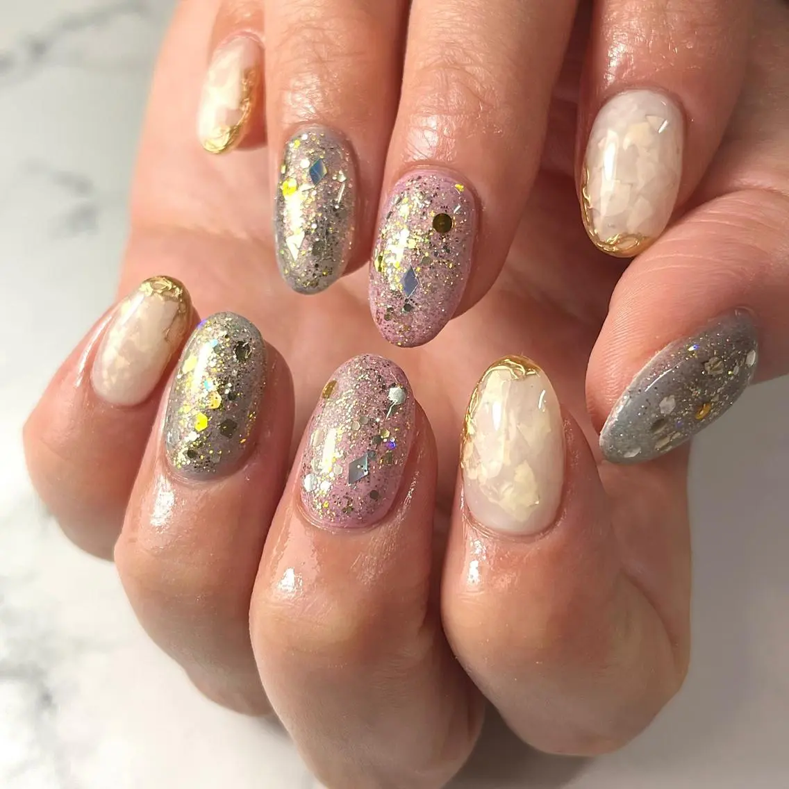 ネイル ジェルネイル 水色 ワンカラーネイル パラジェル ピンク ハンドネイル NAIL NOWのネイルデザイン