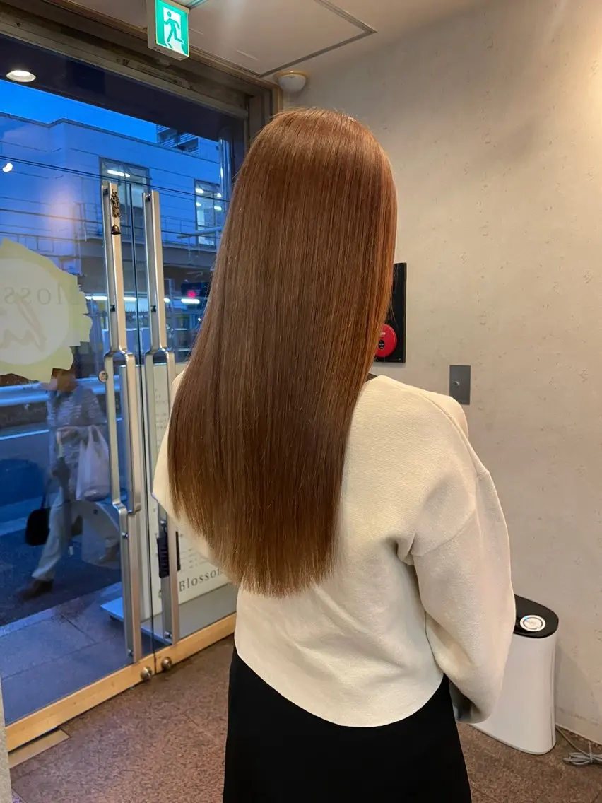 ロング カラー ブリーチ ブラウンカラー トリートメント 髪質改善/Bloss om🌷高橋沙衣のヘアスタイル