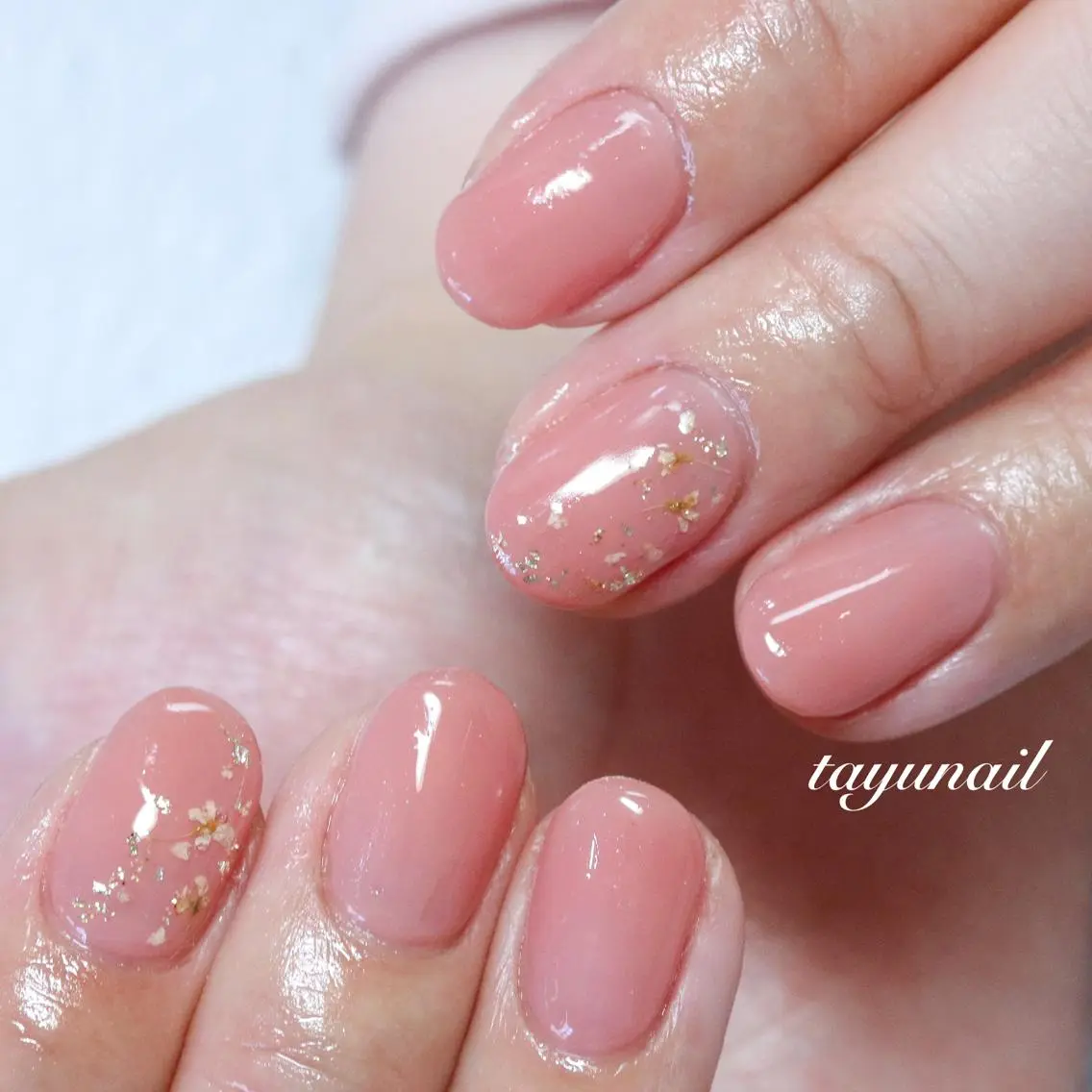 ネイル フラワーネイル ジェルネイル パラジェル ピンク 春ネイル ネイルサロン 【たゆnail】のネイルデザイン