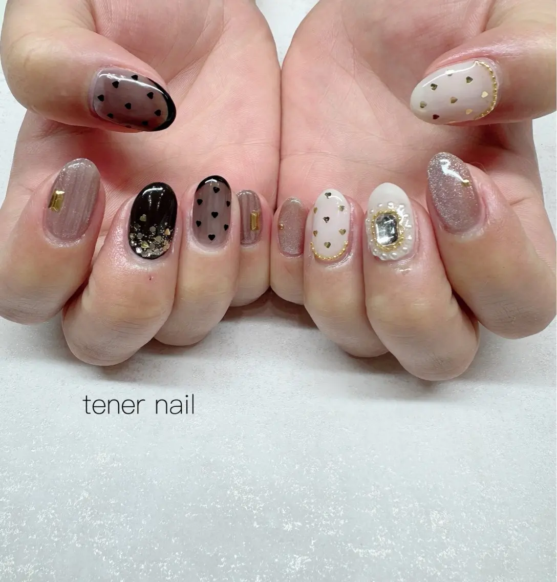 ネイル バレンタイン ハンドネイル テネルネイル tener nailのネイルデザイン