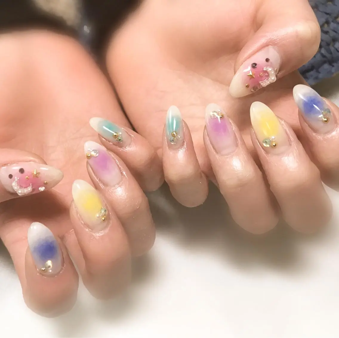ネイル チークネイル フットネイル シンプルネイル 春ネイル 夏ネイル nail fufla ♡yamane♡のネイルデザイン