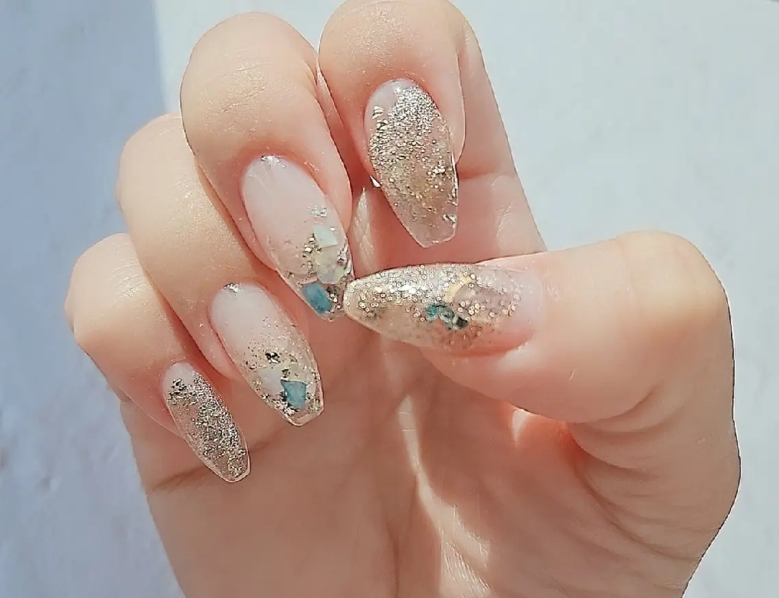 ネイル クリアネイル ラメ(グリッター) ニュアンスネイル ネイルチップ ハンドネイル Noah'snail   のネイルデザイン