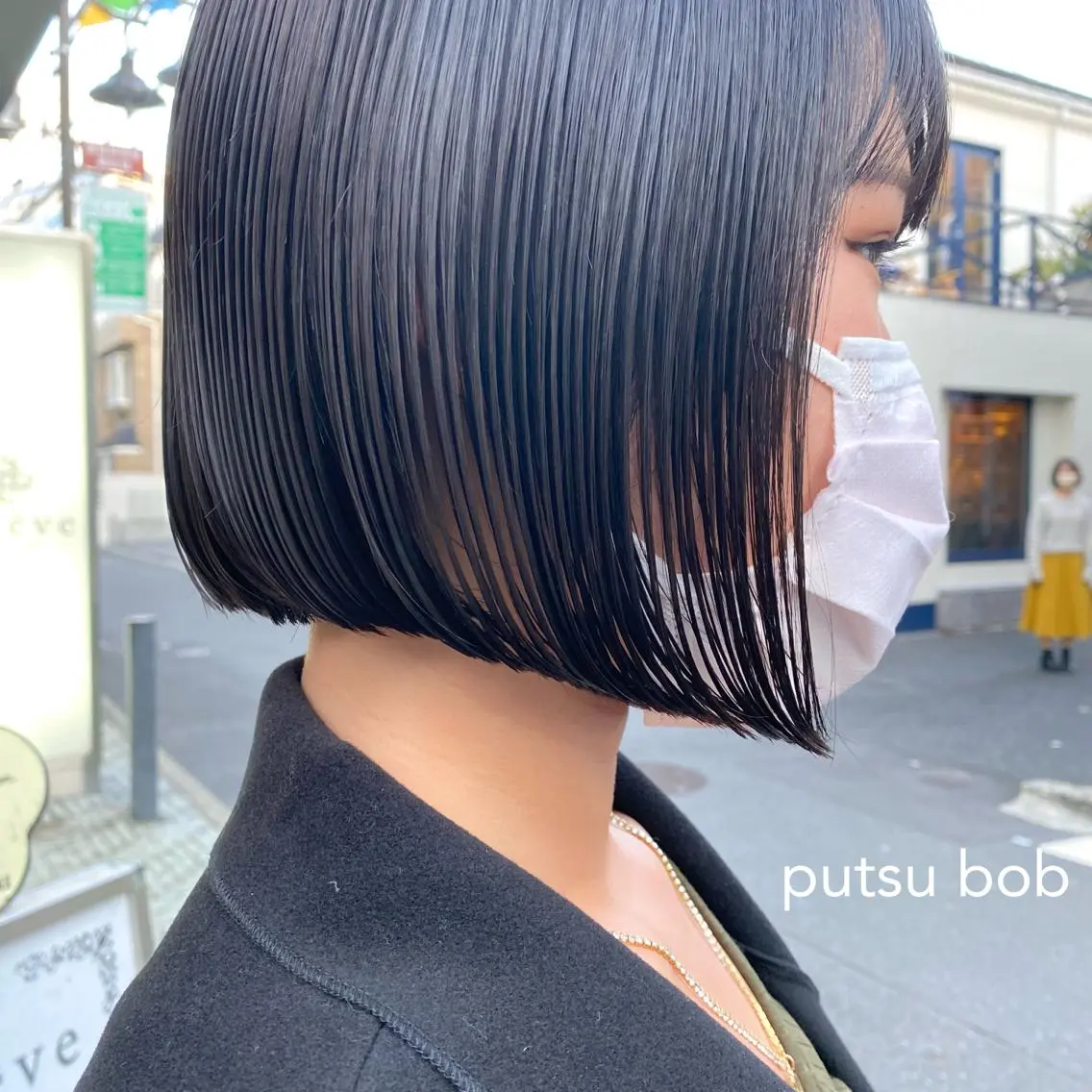 ミディアム 縮毛矯正ボブ&顔まわ レイヤー♡TOMOEのヘアスタイル