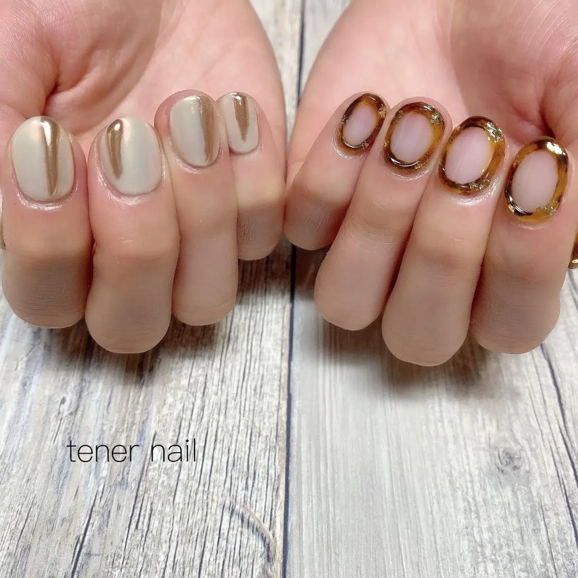 ネイル オーロラネイル べっ甲ネイル クリアネイル テネルネイル tener nailのネイルデザイン