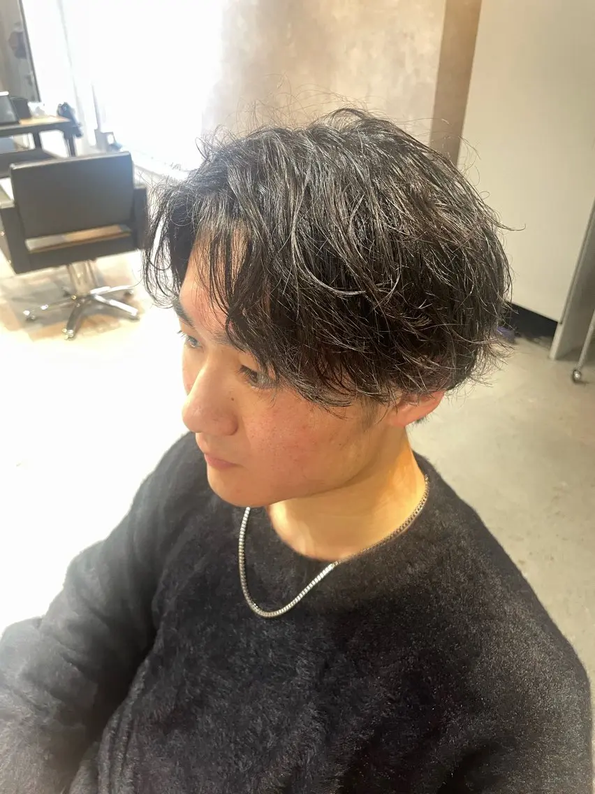 ショート パーマ メンズ メンズパーマ カット パーマ sato manamiのヘアスタイル