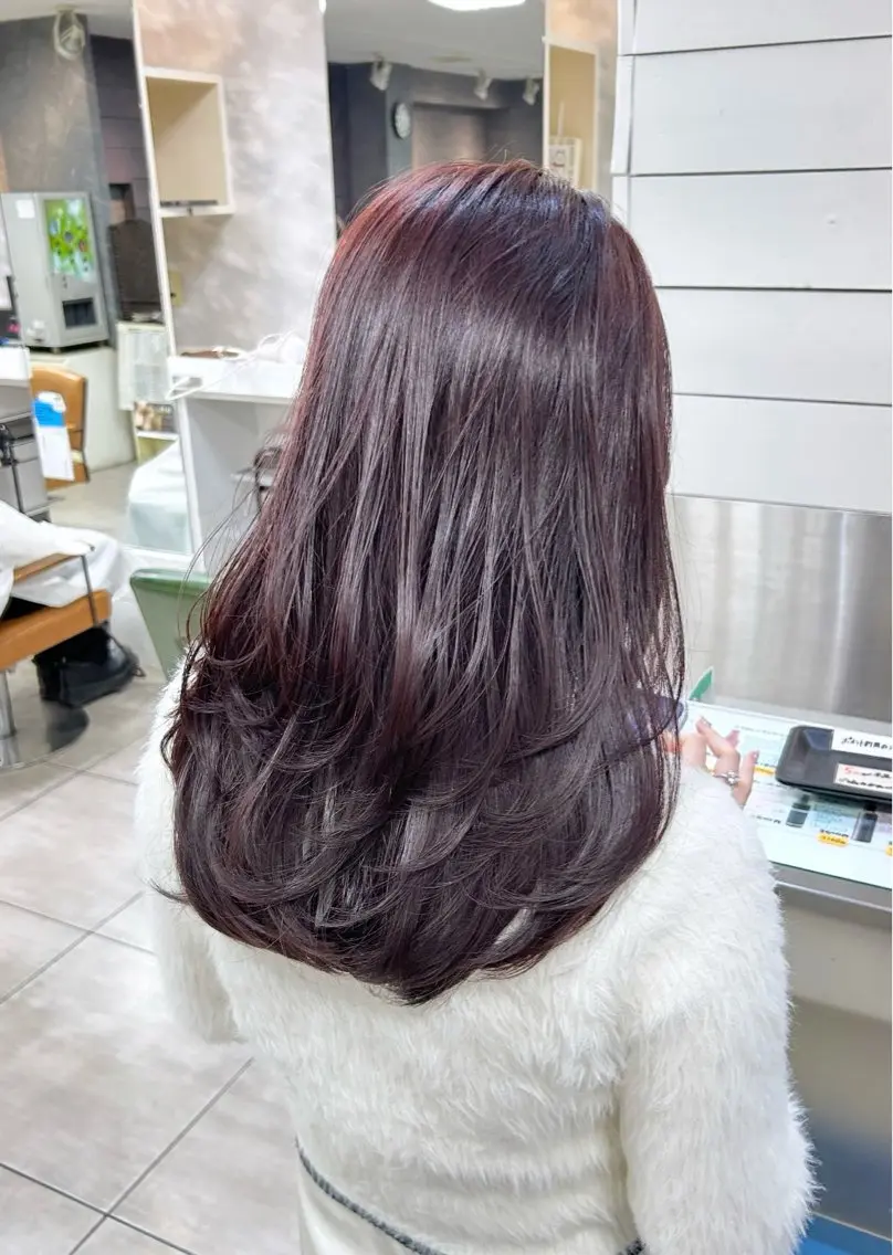 セミロング レイヤーカット カット ヘアカラー レイヤー/艶髪カラー 森本くるみのヘアスタイル