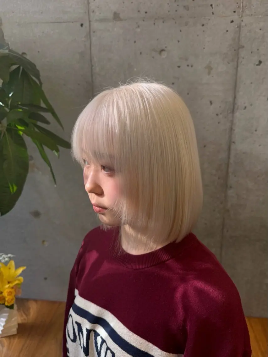 ショート カラー ヘアカラー トリートメント 柔らかいハイトーン× 似合わせ/Yoheiのヘアスタイル