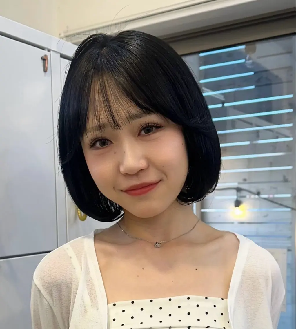 ショート ボブ 韓国風ヘア カット ヘアカラー 押川 未羽のヘアスタイル