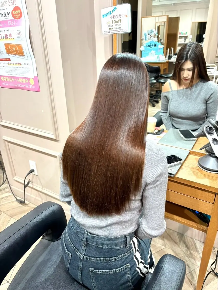 ロング 髪質改善 縮毛矯正 透明感カラー/ 木下希望のヘアスタイル