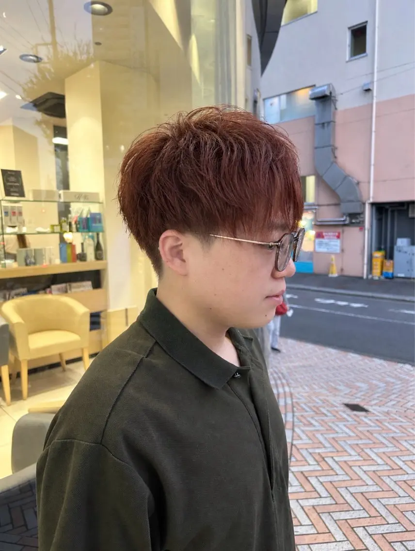 カラー メンズ マッシュ ブラウンカラー ピンクカラー カット ヘアカラー Men's特化⚡️ モテ髪SYUUのヘアスタイル