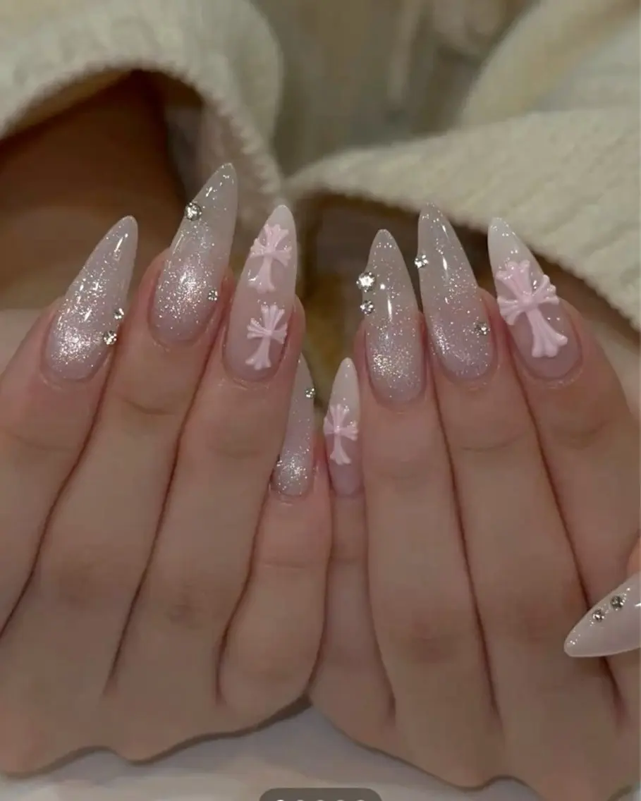 ネイル フレンチネイル キラキラネイル 韓国ネイル シンプルネイル ワンホンネイル ハンドネイル MEI Nailのネイルデザイン