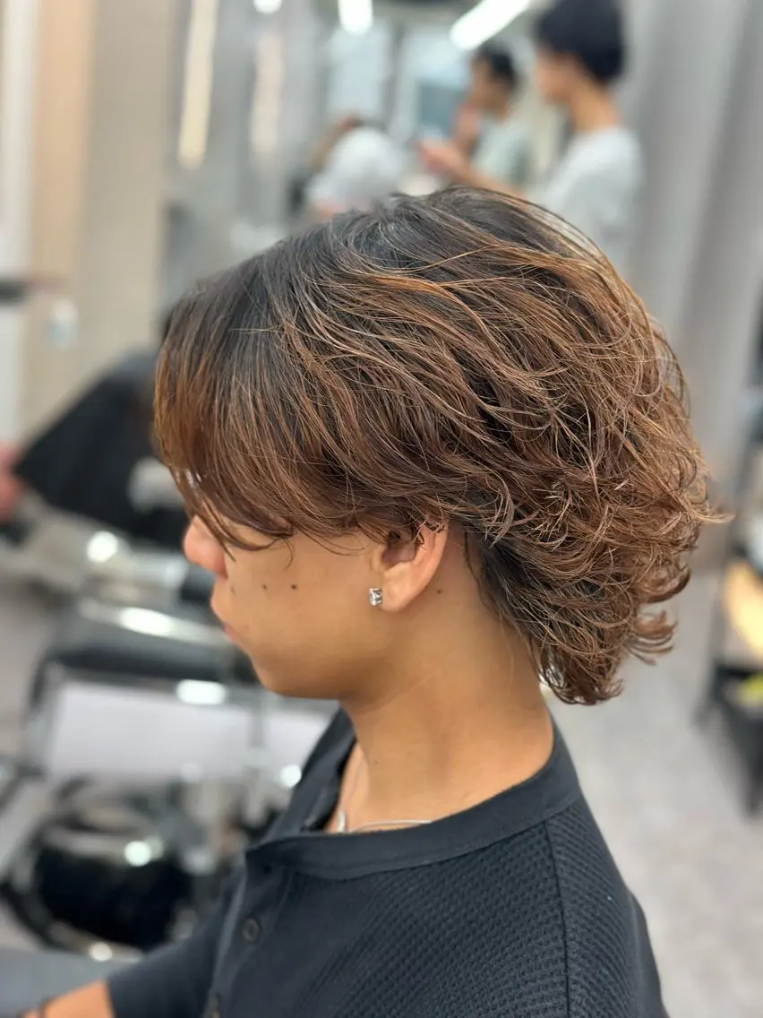 ミディアム パーマ メンズ メッシュパーマ支持率 ◎大宮/隼也のヘアスタイル
