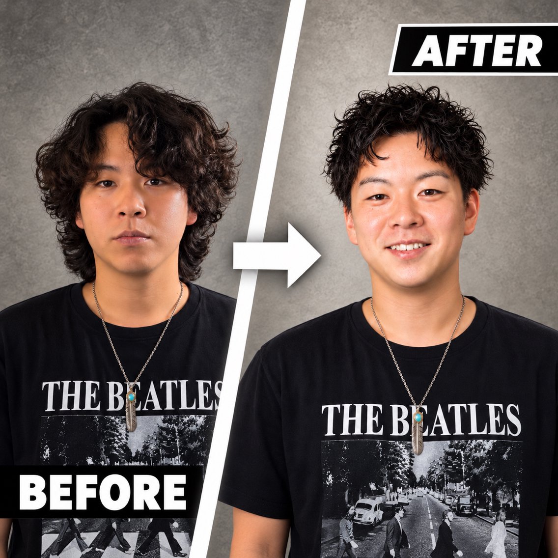 ショート パーマ メンズ カット パーマ ヘアセット スパイキーショート 心斎橋【戸兵吏駒】のヘアスタイル