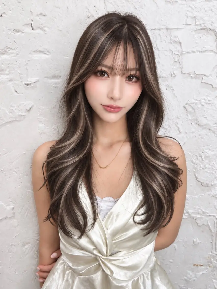 ロング カラー ベージュカラー カット ヘアカラー トリートメント レイヤーカット BLend 渋谷のヘアスタイル