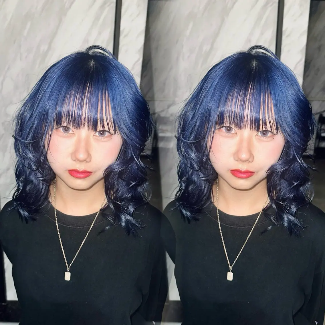 セミロング カラー ダブルカラー ヘアカラー aina/心斎橋 /難波/カラーのヘアスタイル