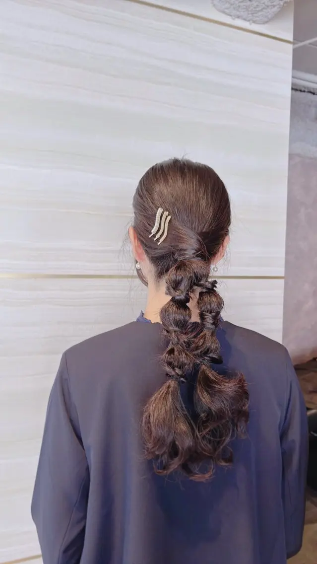 【金箔・編み込み自由𓍢ִ໋🌷͙֒♡】クリエイティブヘアセット*🖤⛓️⋆̩韓国カチモリ・ツイン⋆̩*͛⛓️🖤の写真
