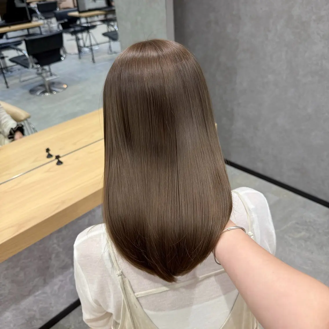 セミロング 髪質改善 トリートメント カット ヘアカラー トリートメント すずきなつき 縮毛矯正🐰🌙のヘアスタイル