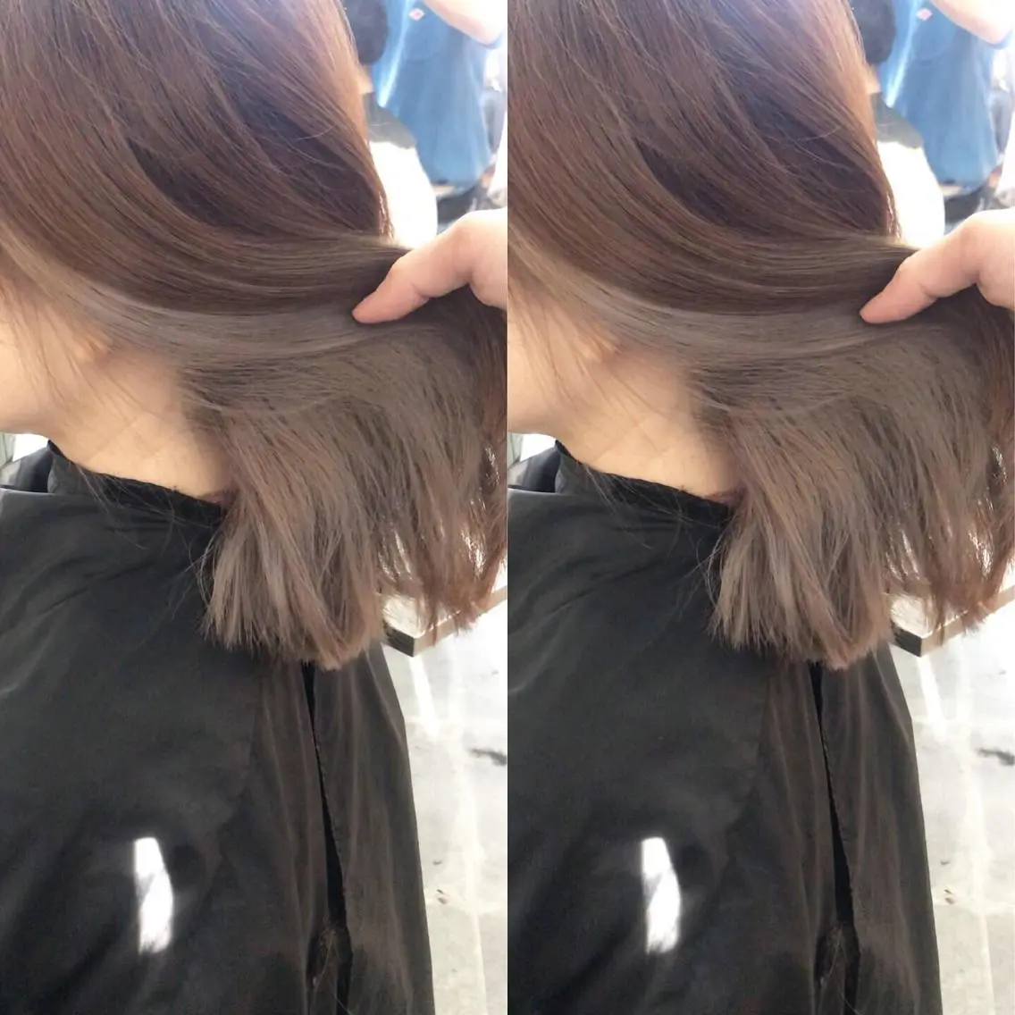 ミディアム カラー ヘアアレンジ ブリーチ カット ヘアカラー ハイライト、レイヤー カット/西梅田/中西のヘアスタイル