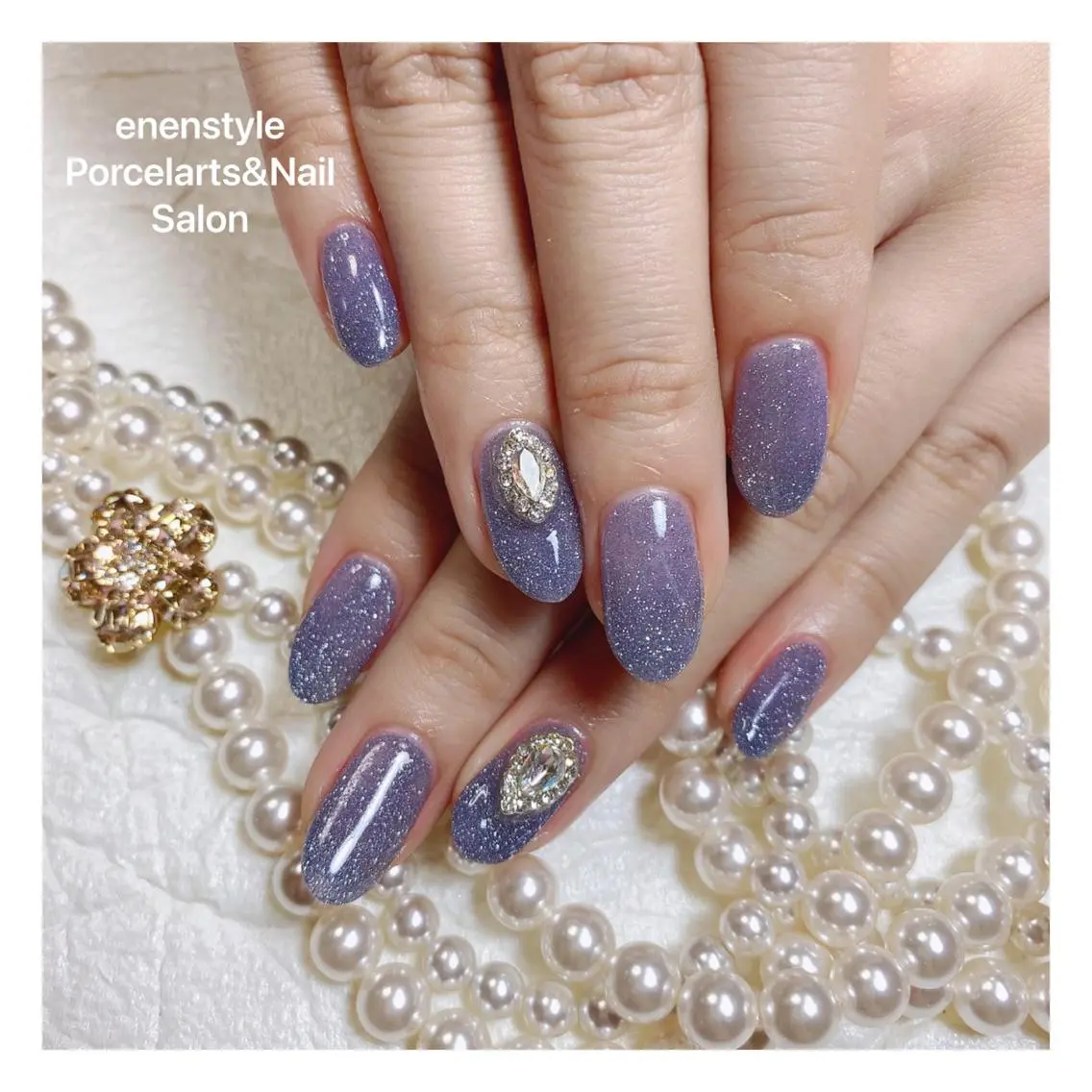ミディアム ネイル ハンドネイル 🐾enen style 🐾のネイルデザイン