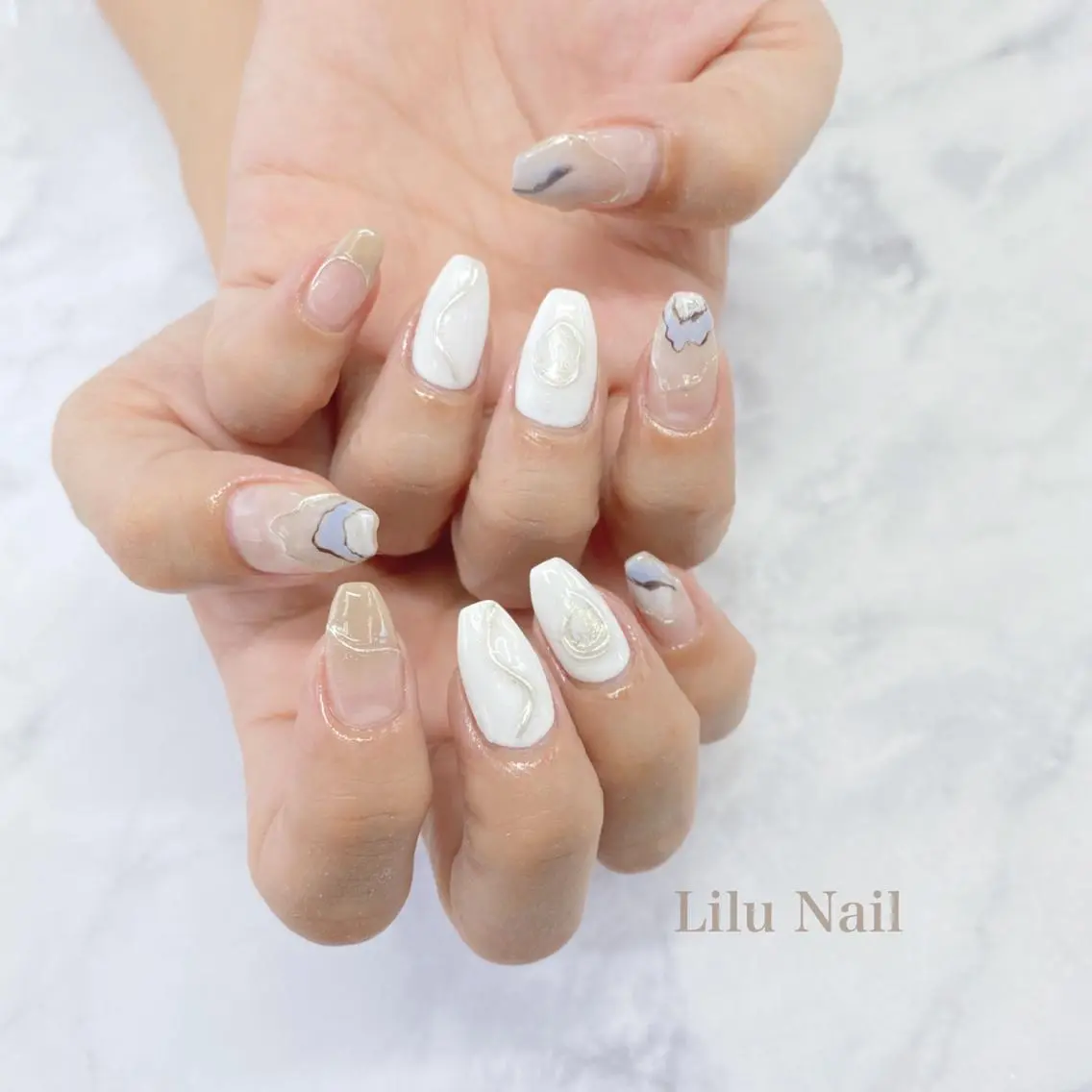 ネイル ニュアンスネイル モチの良さ◉ フィルインネイル♡のネイルデザイン
