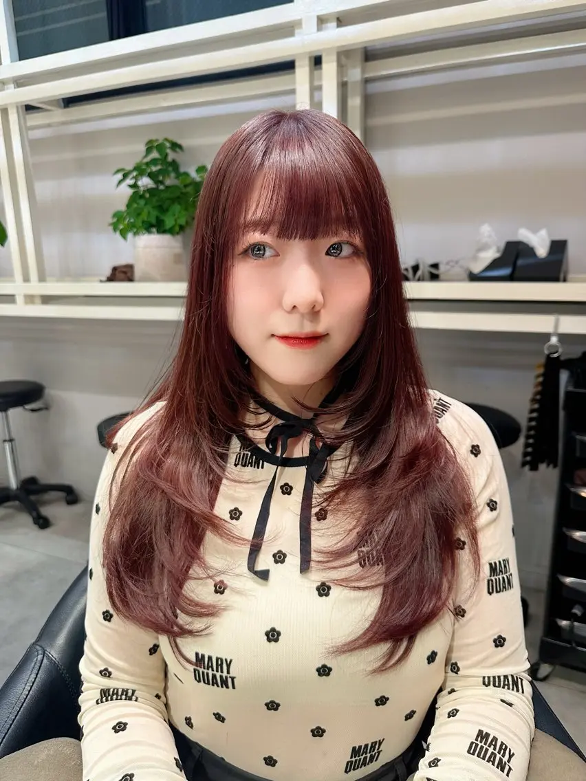ロング レイヤーカット カット ヘアカラー KURO/韓国ヘア /レイヤーカットのヘアスタイル