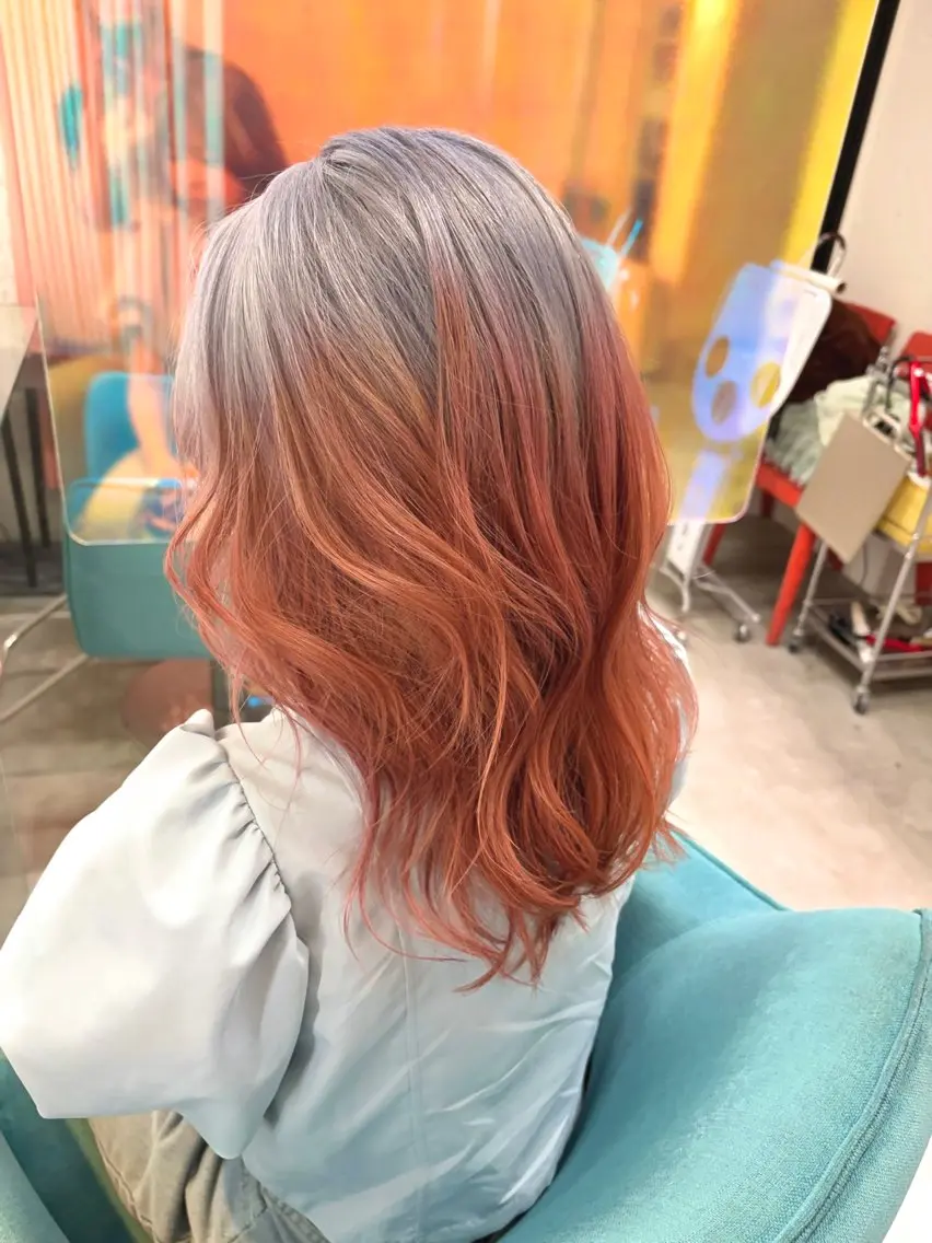 セミロング カラー ラベンダーカラー ピンクカラー ヘアカラー 安井まゆ _Box mico.のヘアスタイル