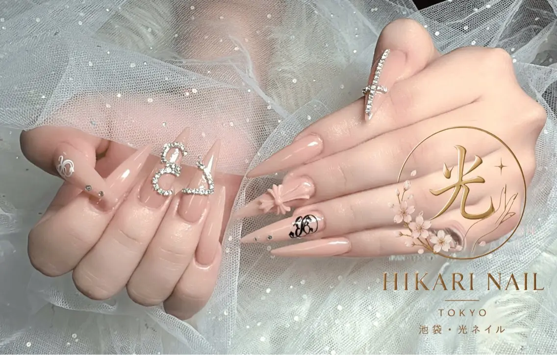 ネイル チークネイル 長さ出し フレンチネイル ガーリー ハロウィン ハンドネイル HikariNail Ikebukuroのネイルデザイン