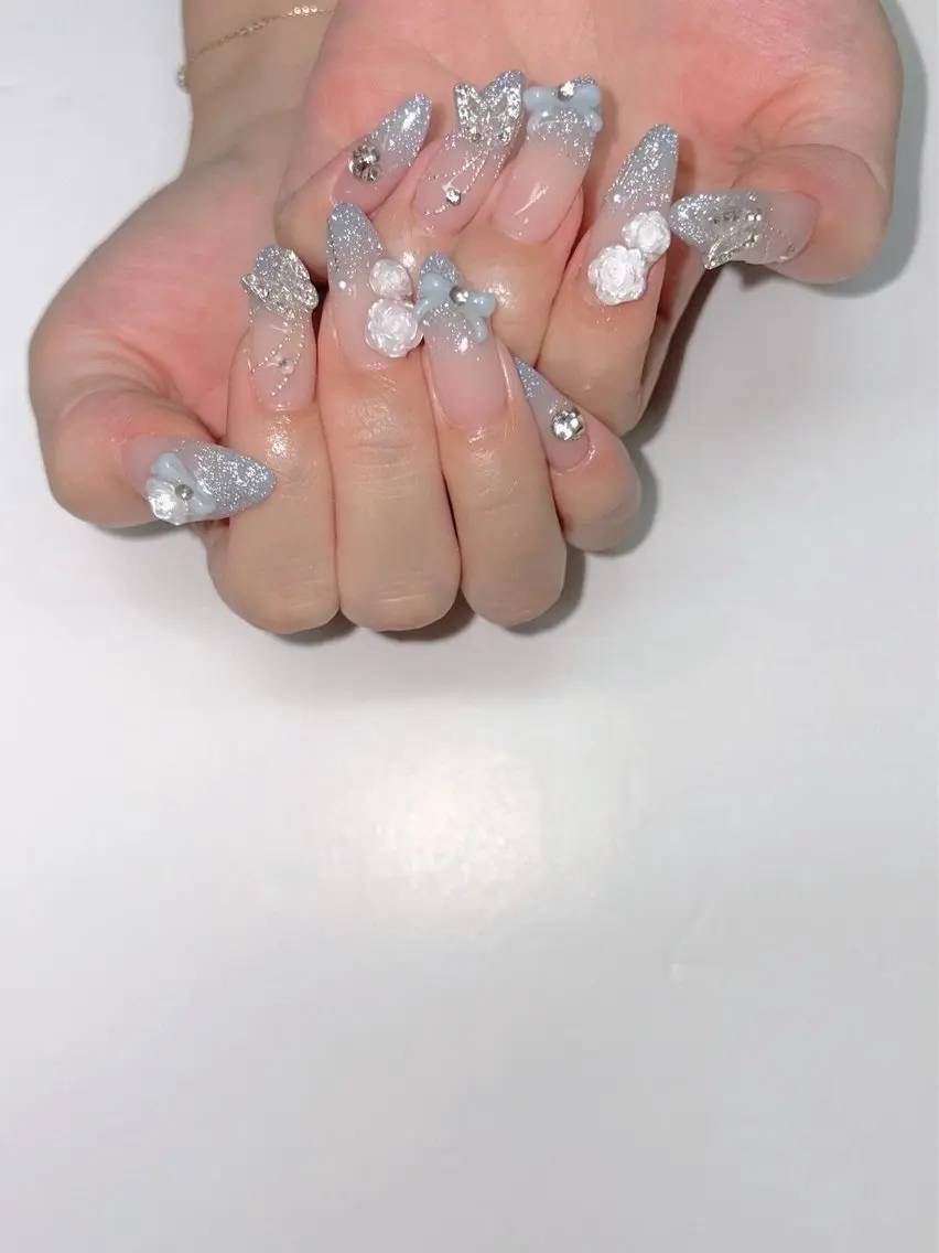 ネイル アートネイル 長さ出し フラッシュネイル ジェルネイル 韓国ネイル ハンドネイル Yuri.nail studioのネイルデザイン