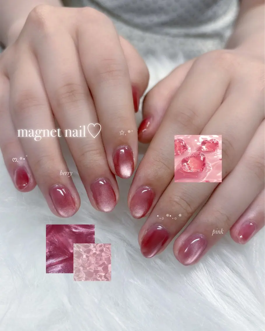 ネイル ジェルネイル キラキラネイル 韓国ネイル マグネットネイル ショートネイル ハンドネイル Haruka 【Protea】のネイルデザイン