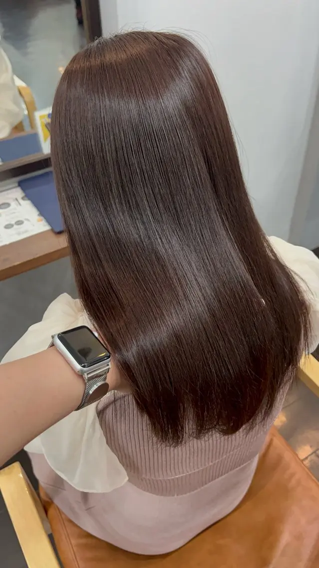 ロング料金なし ダメージレス美髪酸性ストレート➕カット➕タンパク質補強トリートメントの写真