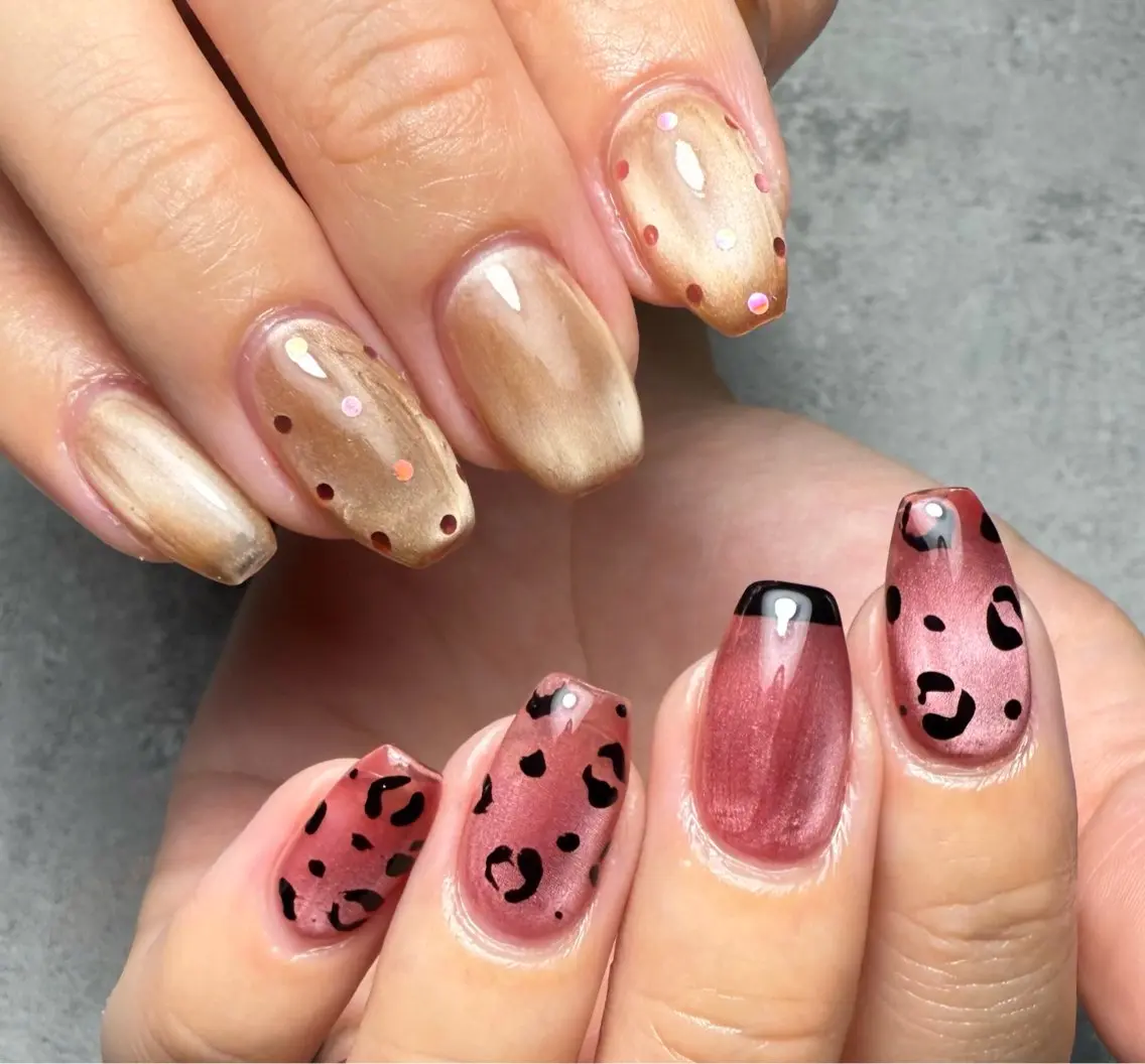 ネイル ドット フレンチネイル マグネットネイル ハンドネイル Narumi nailのネイルデザイン
